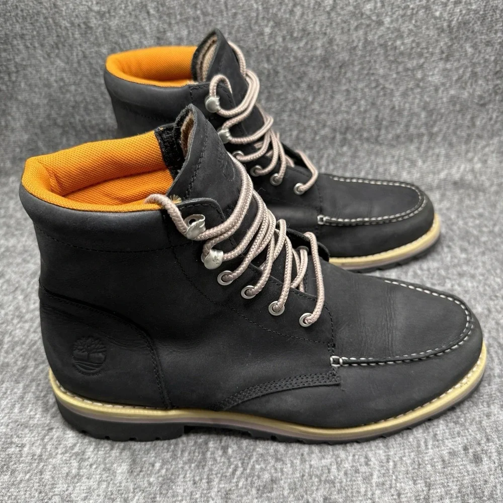 Timberland Redwood Falls Waterproof Moc Toe Boots Black Nubuck Mens Sz 10 A5459